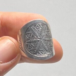 Berber Sterling Silver Ring: Handmade Engraved Tribal Jewelry, 925 Marijuana