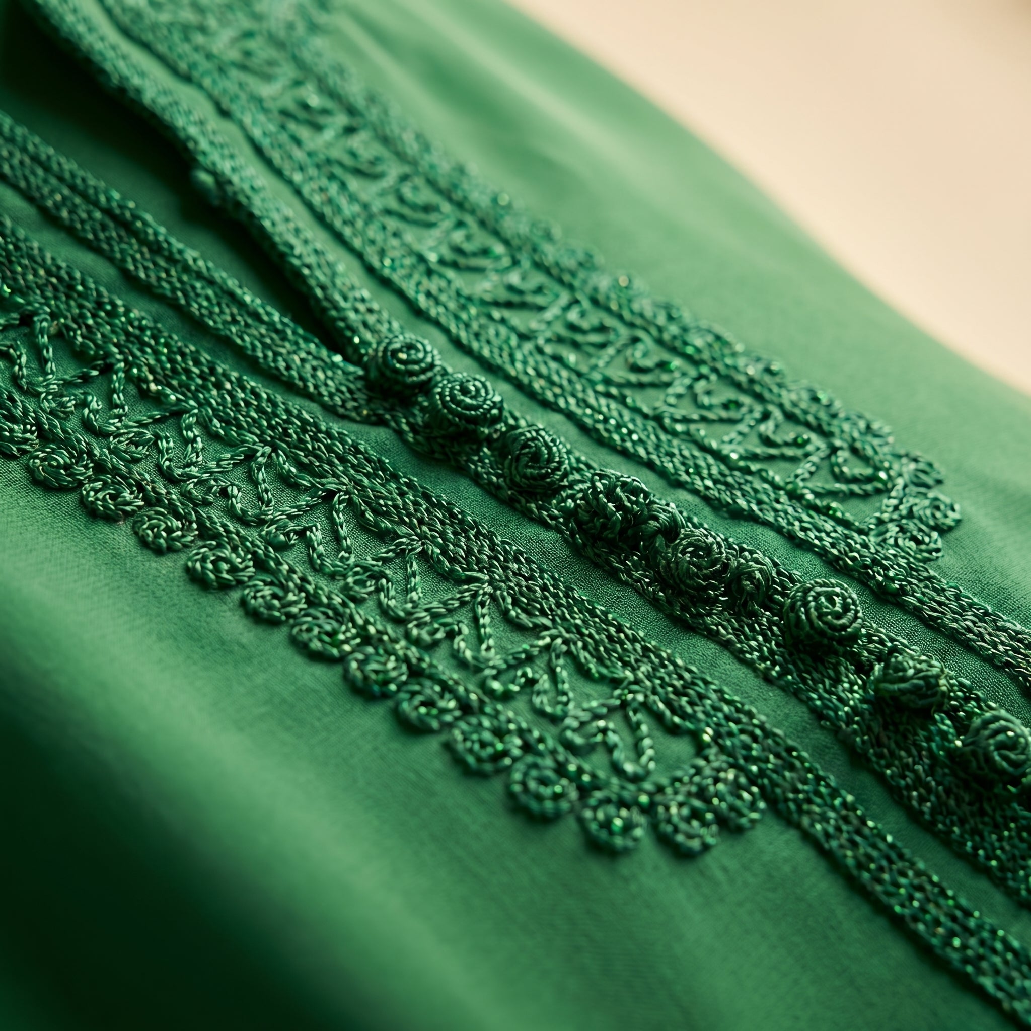 vert Kaftan - Sfifa Embroidery Ceremony Style