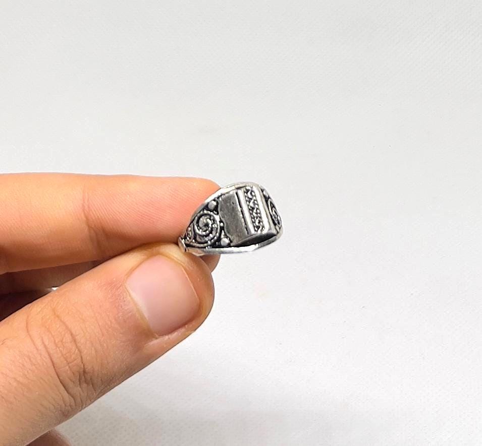 Handmade Berber Ring: Tarnished Silver Tribal Jewelry