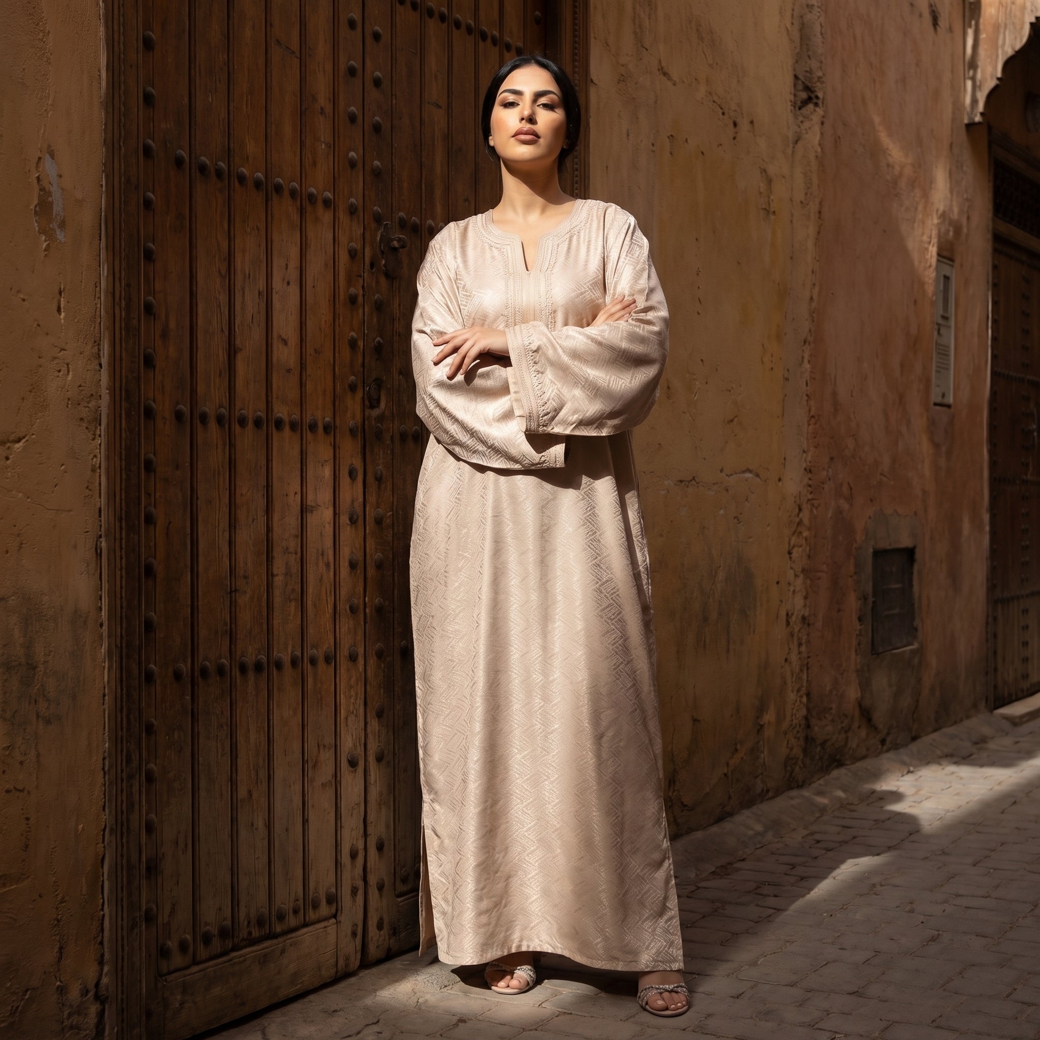 kamkha Kaftan - Beige Occasion Wear