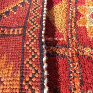 Vintage Rug 5x4 ft - Red Tribal Wool Rug - Antique Berber Carpet - Boho Living Room Rug - Rehamna Area Rug - One of a Kind