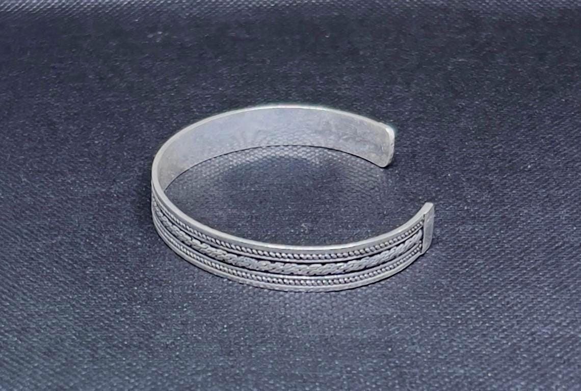 Tuareg Sterling Silver Cuff Bracelet: Berber Tribal Jewelry