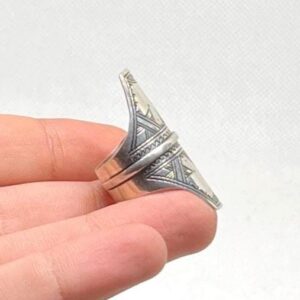Berber Sterling Silver Ring: Engraved Tuareg Tribal Jewelry, Size 9 US