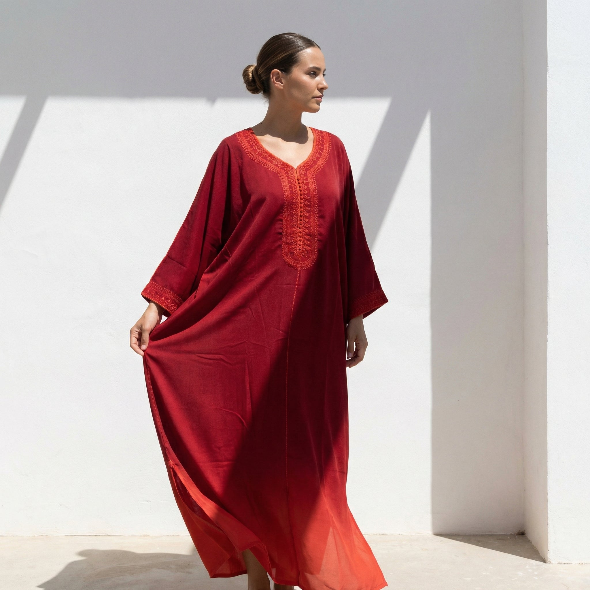 Gandoura Dress - Embroidered Comfort Style