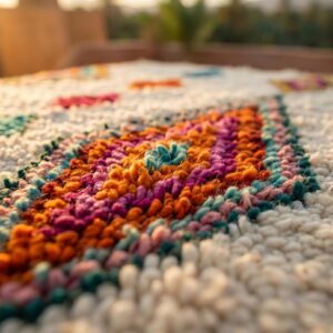 Azilal Diamond Chain Rug, Rainbow Wool Carpet, Hand Knotted Berber Shag (Custom)