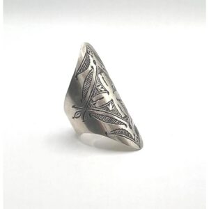 Sterling Silver Amazigh Ring: Berber Tribal Boho Ethnic Jewelry (Size 56 FR / 7.5 US)