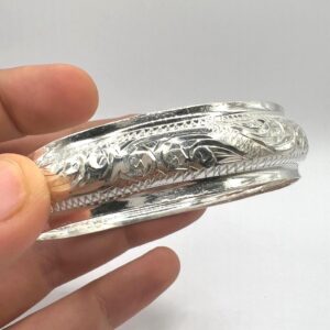 Cuff Silver Bracelet Handmade Berber Tribal Bangle Ethnic African Tuareg Engraved Simple Sterling