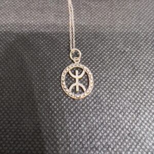 Amazigh Berber Sterling Silver Pendant Necklace: Kabyle Tuareg Symbol Jewelry