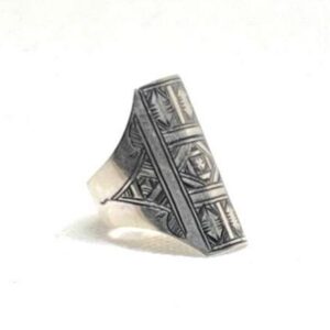 Berber Sterling Silver Ring: Tuareg Ethnic Boho Amazigh Engraved Tuareg Tribal Jewelry