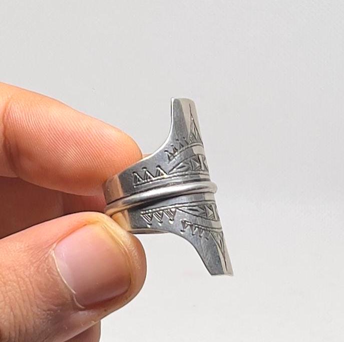 Niger Mali Handmade Touareg Sterling Silver Ring: Berber Tribal Boho, Size 10