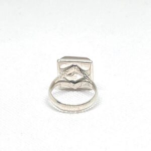 Handmade Tuareg Sterling Silver Ring: Vintage Ebony Inlay, Size 9 / 59 / 60 EU