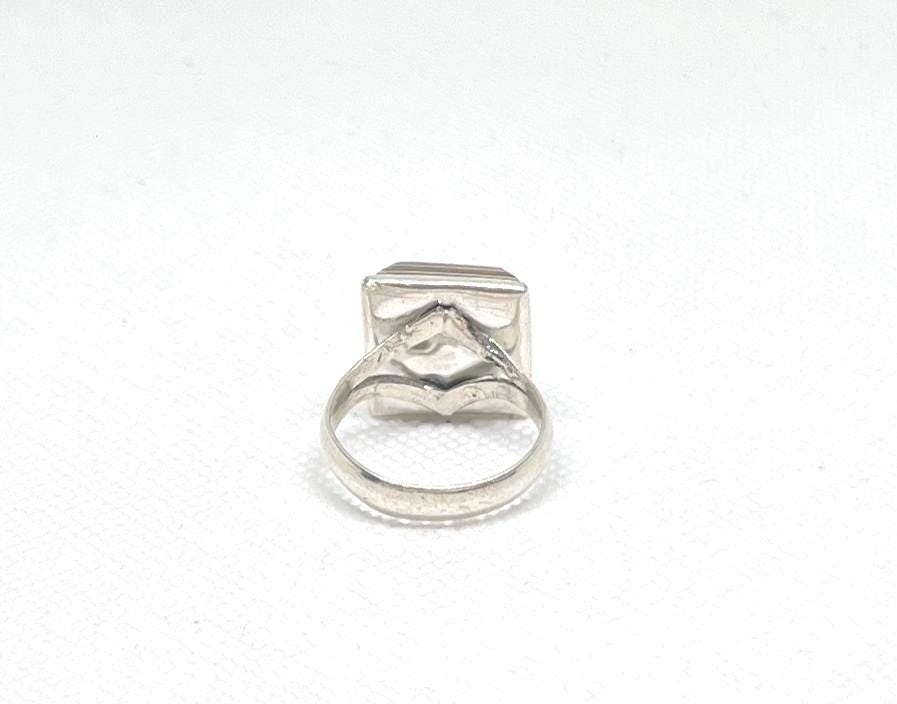 Handmade Tuareg Sterling Silver Ring: Vintage Ebony Inlay, Size 9 / 59 / 60 EU