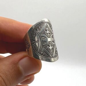 Sterling Silver Berber Amazigh Yaz Ring: Tribal Tuareg Boho Jewelry (Size 10 US)