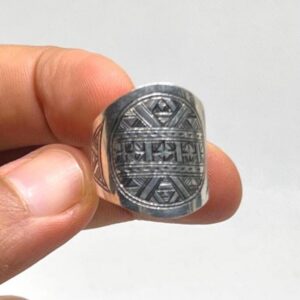 Handmade Berber Sterling Silver Ring: Tribal Ethnic Boho Jewelry Size 10 US