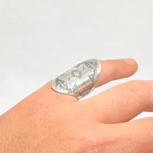 Silver Rings - Handmade Engraved Berber Tuareg Ring Size 8