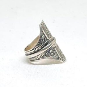 Handmade Berber Sterling Silver Ring: Kabyle Tuareg Tribal Jewelry, US Size 8