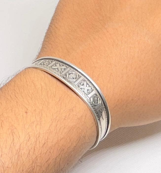 Mali Niger Tuareg Solid Silver Cuff Bracelet: Sterling Berber Bangle Ethnic Tribal Jewelry