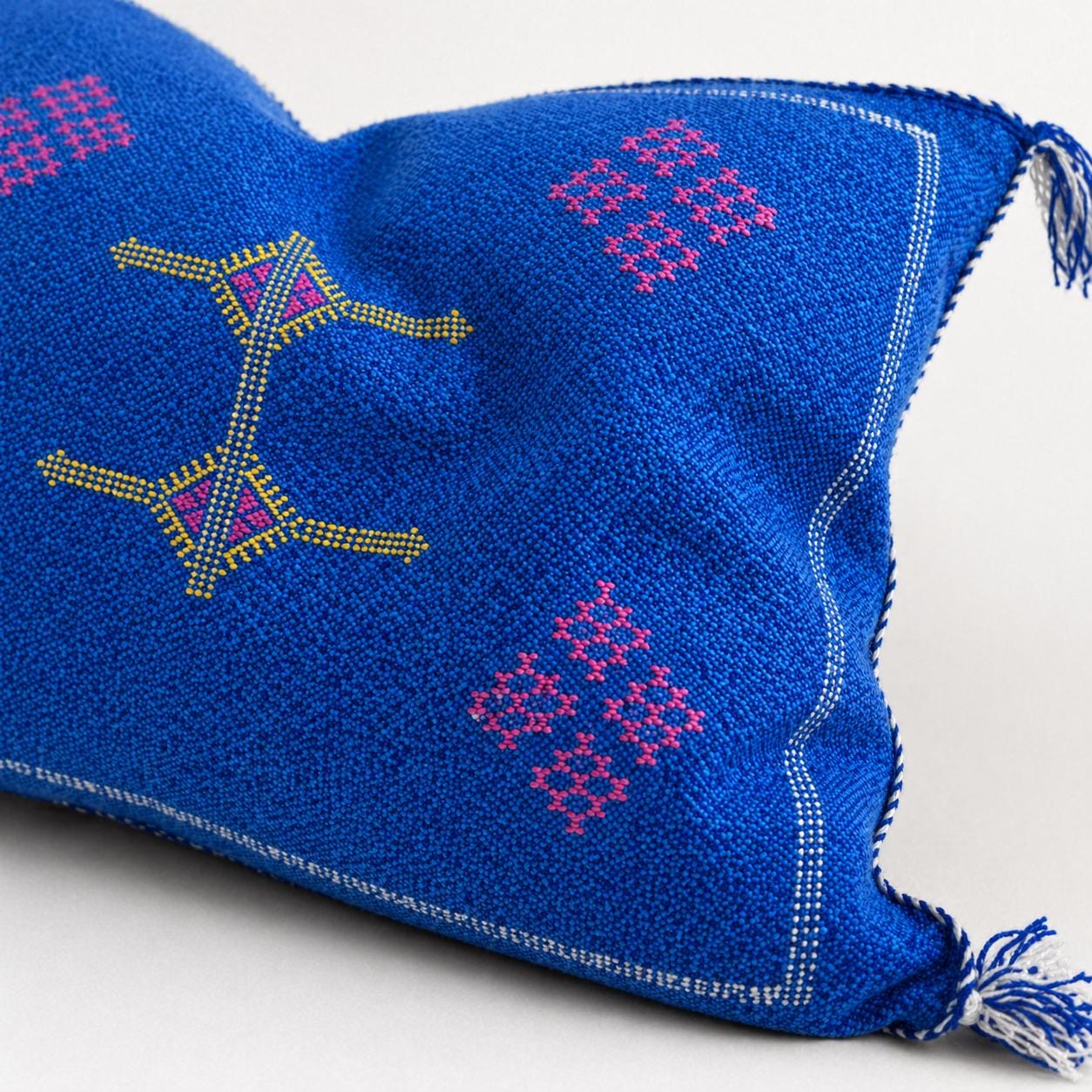 Amazigh Cactus Silk Cover 12x20 Handmade Lumbar Pillow