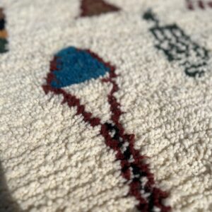 Azilal Rug - Ivory Multicolor Wool Rug - Handmade Symbol Rug - Colorful Berber Carpet - Boho Area Rug - Multiple Sizes