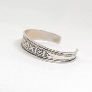Mali Niger Tuareg Solid Silver Cuff Bracelet: Sterling Berber Bangle Ethnic Tribal Jewelry