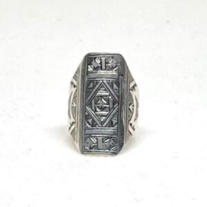 Berber Sterling Silver Ring: Handmade Ethnic Engraved Tribal Jewelry, Size 8