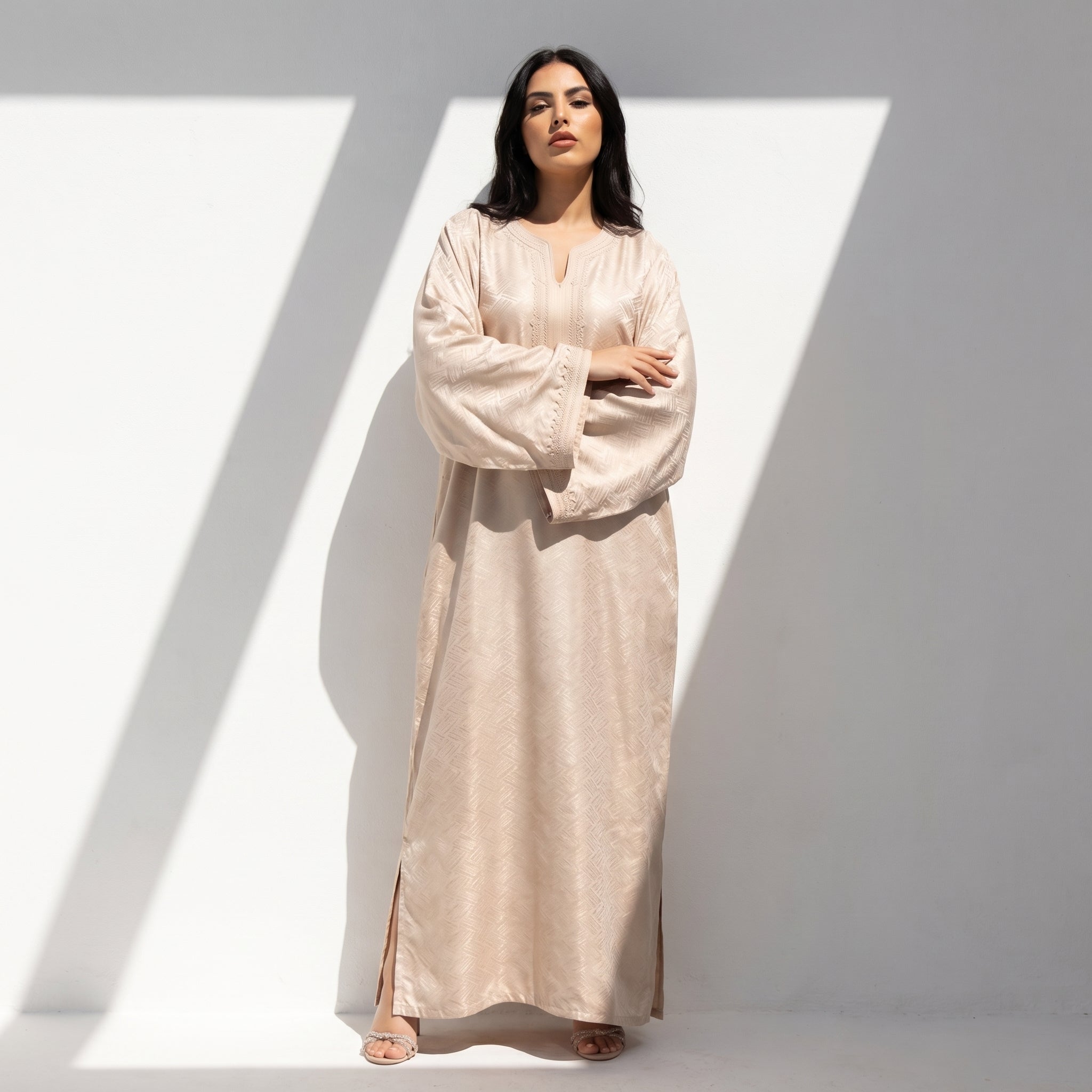 kamkha Kaftan - Beige Occasion Wear