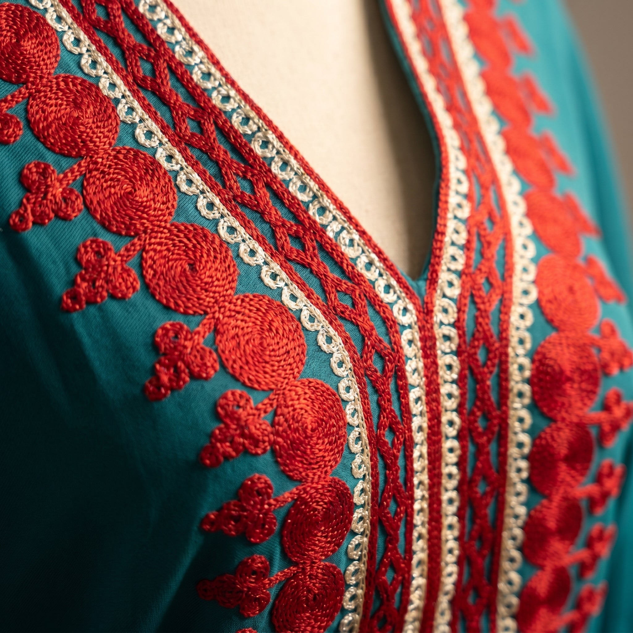 farasha Belt - Teal Geometric Waist Accessory