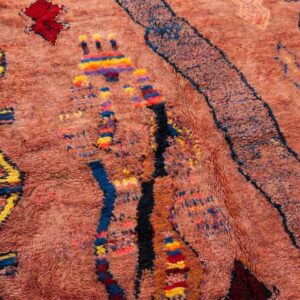 Berber Terracotta Rug, Abstract Tribal Wool Area Rug, Rust Red Boujaad Carpet, Hand Knotted Earthy Custom Boho Area Rug