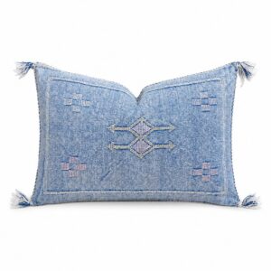 Amazigh Cactus Silk Cover 12x20 Handmade Lumbar Pillow
