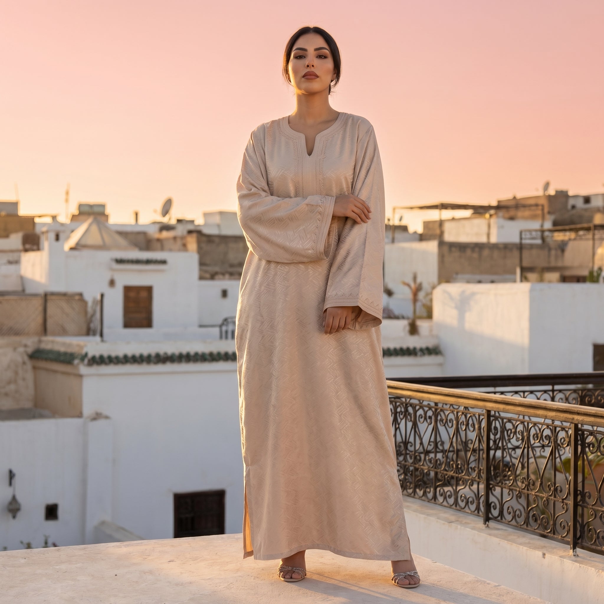 kamkha Kaftan - Beige Occasion Wear