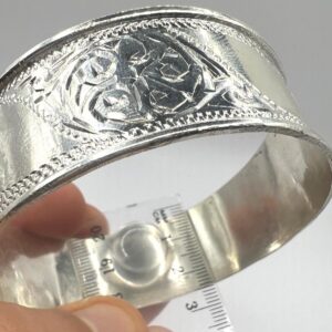 Cuff Silver Bracelet Handmade Berber Tribal Bangle Ethnic African Tuareg Engraved Simple Sterling