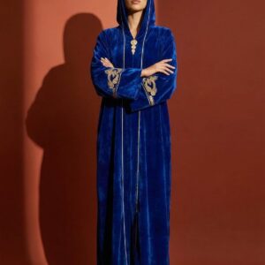 Amazigh Djellaba - Blue Velvet Traditional Occasion Wear