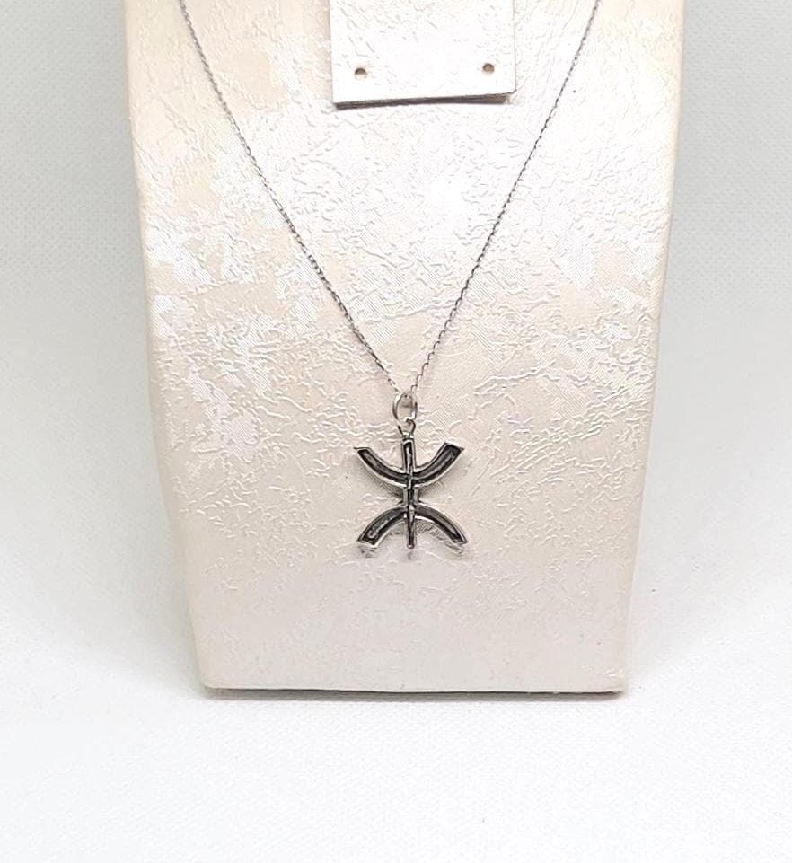 Amazigh Berber Symbol Necklace: Sterling Silver Jewelry