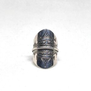 Handmade Engraved Sterling Silver Berber Ring: Tribal Bohemian Jewelry