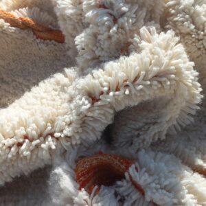 Beni Ourain Rug - Ivory Orange Wool Rug - Handmade Abstract Rug - Fluffy Boho Area Rug - Terracotta Berber Carpet - Multiple Sizes
