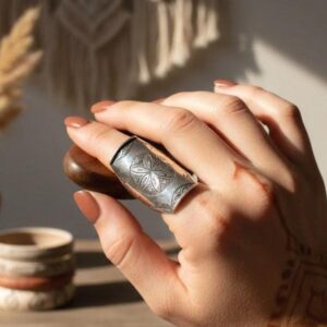 Handmade Berber Sterling Silver Ring: Tuareg African Long Engraved Tribal Ethnic Boho Jewelry