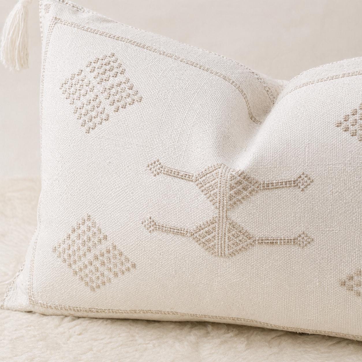 Amazigh Cactus Silk Cover 12x20 Handmade Lumbar Pillow