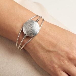 Handmade Sterling Silver Berber Bracelet: Engraved Bangle