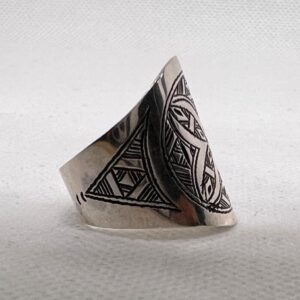 Handmade Tuareg Berber Sterling Silver Ring: Tribal Ethnic Boho Jewelry Size 9 US