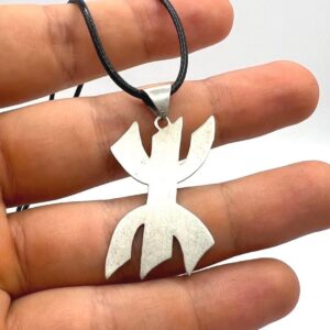 Vintage Engraved Handmade Amazigh Berber Sterling Silver Yaz Pendant: Kabyle Tuareg Free Man Necklace
