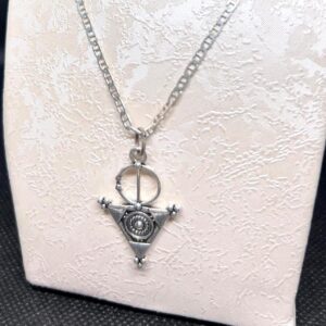 Berber Sterling Silver Tizerzai Necklace: Amazigh Fibula Pendant