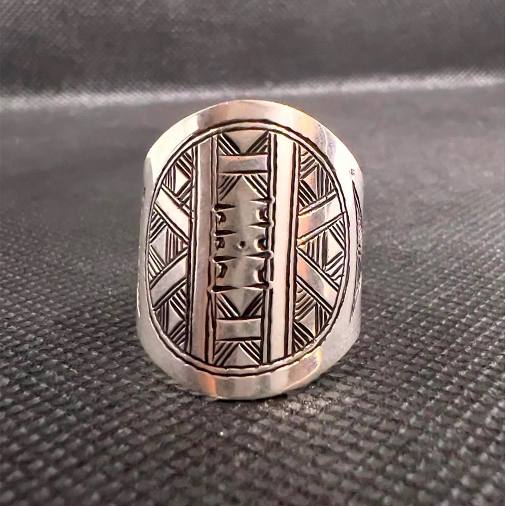 Vintage Tuareg Sterling Silver Ring: Handmade Berber Tribal Jewellery