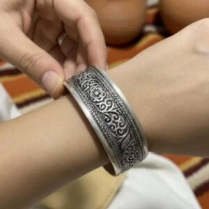 Antique Berber Silver Cuff Bracelet: Jewish Tribal Jewelry, 1950s Mogador (Essaouira)