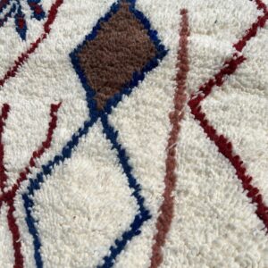 Azilal Rug - Ivory Multicolor Wool Rug - Handmade Tribal Rug - Boho Area Rug Colorful - Zemmour Berber Carpet - Multiple Sizes