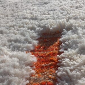 Beni Ourain Rug - Ivory Orange Wool Rug - Handmade Abstract Rug - Fluffy Boho Area Rug - Terracotta Berber Carpet - Multiple Sizes