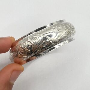 Cuff Silver Bracelet Handmade Berber Tribal Bangle Ethnic African Tuareg Engraved Simple Sterling