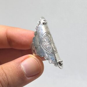 Handmade Berber Silver Ring: Tuareg Sterling African Long Engraved Tribal Ethnic Boho Jewelry