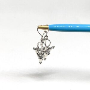 Silver Tazerzit Bohemian Earrings: Boho Tizerzai Berber Fibula North African Jewelry