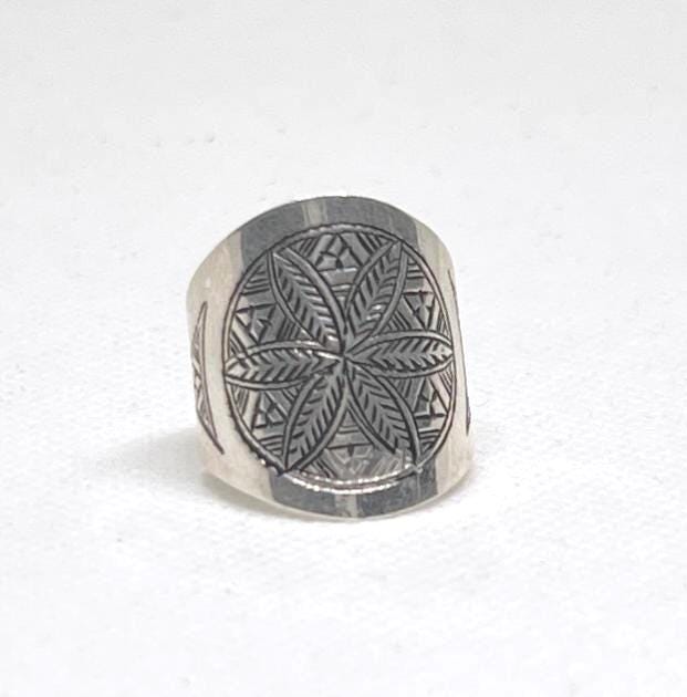Berber Sterling Silver Ring: Handmade Engraved Tribal Jewelry, 925 Marijuana