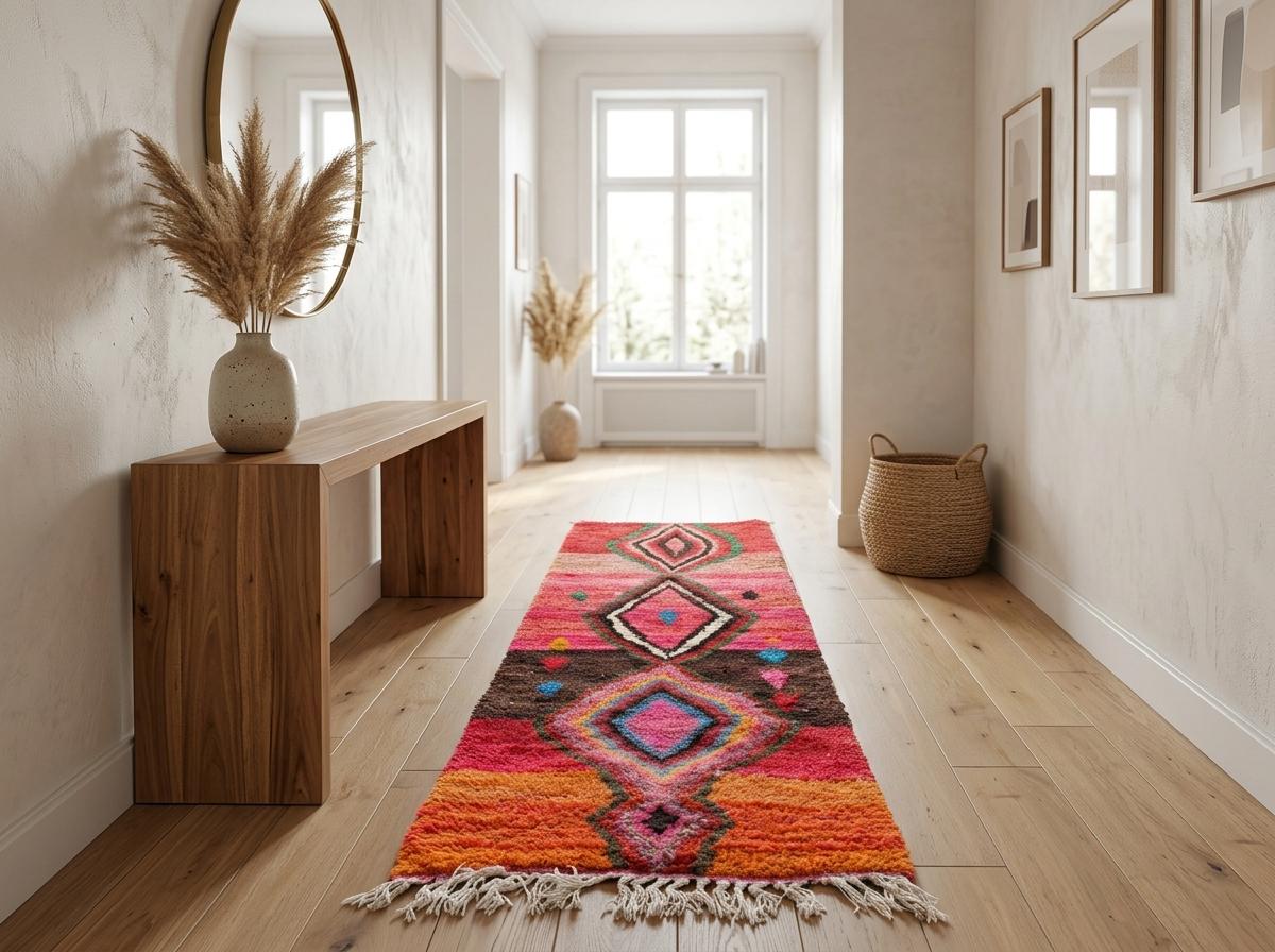Berber Handwoven Pink Rug